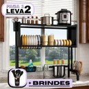 Organizador de Cozinha Multifuncional em Aço Inoxidável + BRINDE: Kit de Utensílios