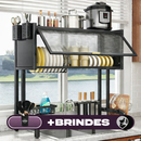 [OFERTA] Organizador de cozinha multifuncional em aço inoxidável + BRINDE: Conjunto de utensílios